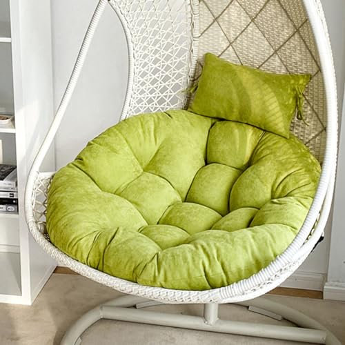 RUYICZB Hängesessel Kissen, Auflage Für Polyrattan/Rattan Hängeschaukel, Polster, Auflage Für Baumwoll Hängeschaukel Hängekorb Hängestuhl Gartenstühle Schaukelkissen Rückenkissen,Grün