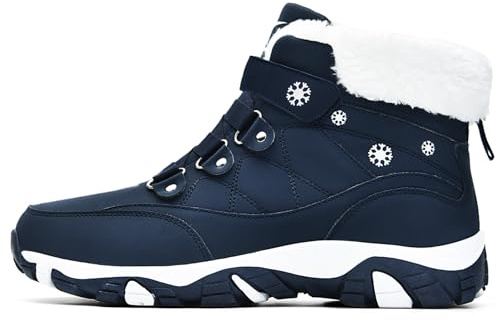 VITIKE Femme Bottes de Randonnée Bottes de Neige,Navy Bleu,38 EU