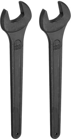 sourcing map 2pcs Single Open Ended Spanner Wrench, 22mm, Thicken Carbon Steel Open End Wrench Tool for for Automotive Repair and Furniture Assembly, Black