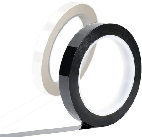 Diffaxy Cinta aislante autoadhesiva de PVC, 5 mm x 66 m, 2 unidades de cinta aislante para reparación de cables eléctricos, color negro y blanco