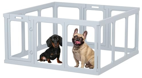 Gardner Pet 12PCS Enclos Chien Acrylique Transparent 128x128x60cm Gris