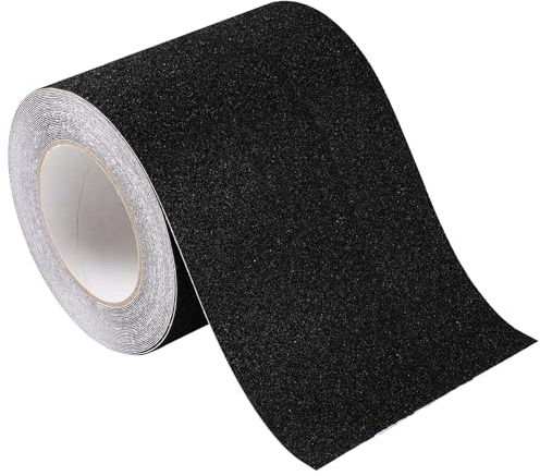 10 m x 10 cm Nero Pvc Nastro Adesivo Antiscivolo, Forte Presa Adesivo Nastro Sicurezza Autoadesivo Antiscivolo per Gradini Attrito, Impermeabile ad alta Trazione, Striscia per Scale Interne Esterne