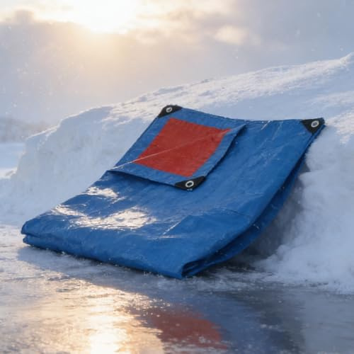 Lona Impermeable Exterior PE 260 x 355 cm Esquinas Reforzadas Impermeable Lona Remolque con Ojales Duradera Multiusos para Leña, Muebles, Jardín, Piscinia, Vehículos, Azul