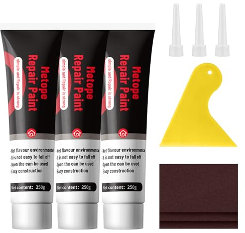 Kit de Réparation Murale Blanc Lot de 3 (3x250g) – Enduit de Rebouchage avec Spatule & 3x Papier de Verre | Reboucher Trous de Percage & Fissures | Séchage Rapide