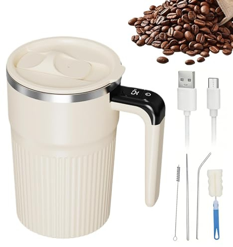 Generico Da Caffè Con Mescolamento Automatico - Coppa Con Agitatore Automatico Ricaricabile Da 400ml | da Caffè Elettrica Portatile - Per Bevande Alla Cioccolata Calda