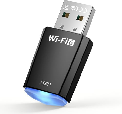 Adaptador USB WiFi 6 AX900, Dongle Dual Band 2.4GHz/5GHz para PC/Desktop/Laptop con Controlador Integrado, Compatible con Windows 11/10/8.1/8/7, Conexión Inalámbrica Rápida y Estable hasta 900 Mbps