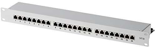 Patch Panel HELOS Cat 6A 19 1U 24 PUERTOS Gris Claro