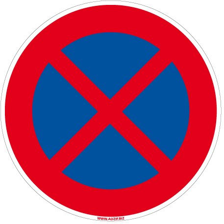 Panneau - Stationnement Interdit Arrêt Interdit - Diamètre 250 mm - Plastique rigide PVC 1,5 mm - Protection Anti-UV