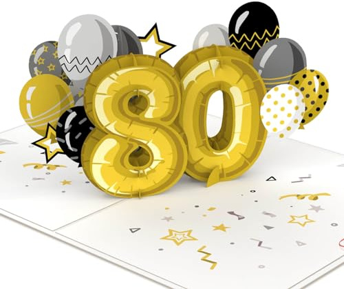 papercrush pop up födelsedagskort för 80-årsdagen Födelsedag för henne och honom