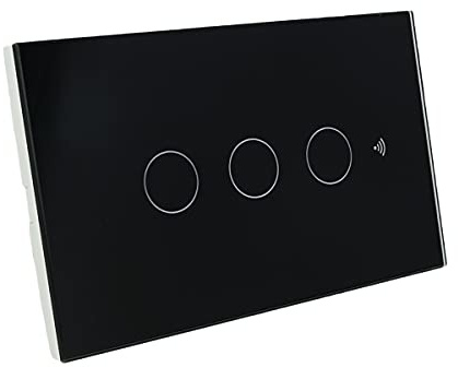 Interruttore Da Parete WiFi, 3 In 1 WiFi 2.4G + RF 433 Mhz + Tasto Touch, Compatibile Con Amazon Alexa e Google Home, Pannello Smart Intelligente Per Scatola 503 Italiana (Nero, 3 Tasti Touch)