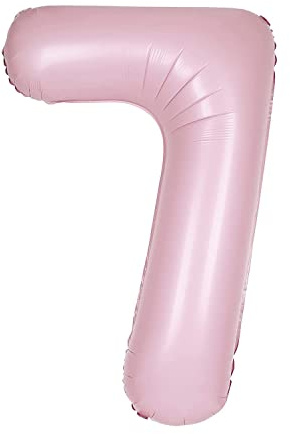 Unique Party 13887 - Riesenzahl 7 Luftballon - 86 cm - Matt Hellrosa