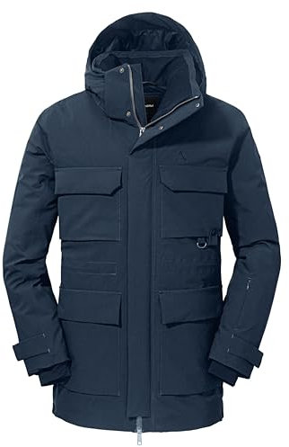 Schöffel Herren Down Parka Ridgeland M, wind- und wasserdichter Daunenparka mit RDS-zertifizierten Federn, leichte Outdoorjacke mit Wärmekragen und Kapuze, navy blazer, 52