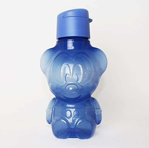 NEW TUPPERWARE Motiv Trinkflasche 425ml Micky Maus in blau Kindertrinkflasche Kinder Schule Kindergarten + Kugelschreiber metallicgrün