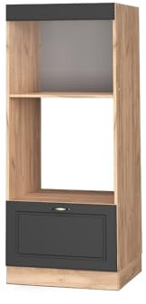 Vicco Mikrowellenschrank Fame-Line, Anthrazit-Gold, 60 cm offen