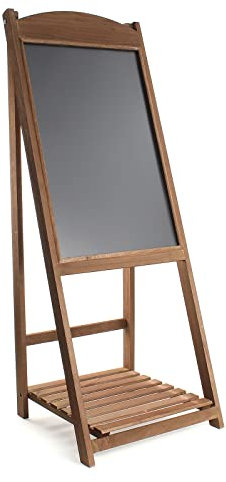Toboli Lavagna a cavalletto per bar ristoranti negozi 42x112cm in legno con ripiano per fiori