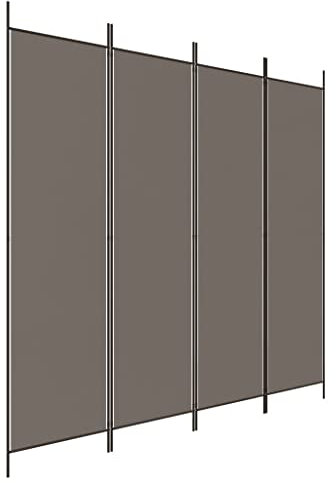 vidaXL Divisorio a 4 Pannelli Antracite 200x220 cm Tessuto
