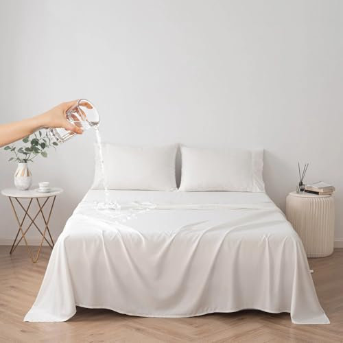 DUJUIKE 100% wasserdichte Schutzdecke oder Liner für Bett, Matratzenschoner für das Bett, Wiederverwendbare Unterlage, Bettlakenschutz (Weiß, Twin 160 * 230 cm)