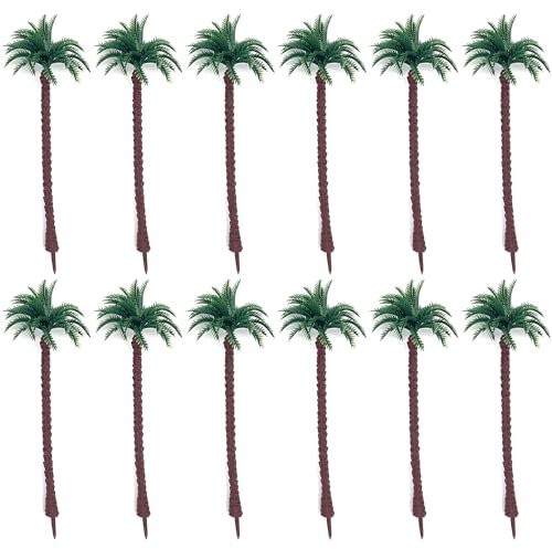 12 Piezas Árboles En Miniatura, Modelo Árbol Pequeño, Arboles Maqueta, Modelo De Árbol Palmera, Árboles Palmeras Plastico, Para Modelo De Tren,Arquitectura Ferroviaria, Diorama, Paisaje DIY (13 CM)