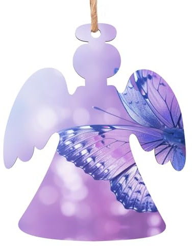 Weihnachtsbaumschmuck aus Holz, Schmetterling, Violett