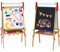 AIYAPLAY 3-in-1 Kindertafel höhenverstellbar, doppelseitige Kinder Staffelei mit Ablage, Staffelei mit Farbbecher, Radiergummi, Zeichenpapier, für Kinder 3-8 Jahre, Naturholz