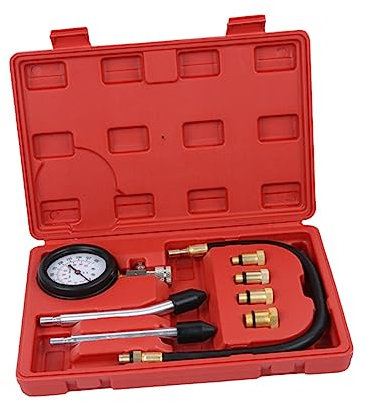 EXAOMBLE Medidor Presión Cilindro Multifuncional Adaptadores Goma Para Coches Motos Tester Compresión Fugas Gasolinas Compatible