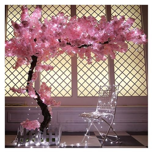 Árbol de cerezo rosa claro hecho a mano grande para decoración de interiores y exteriores, boda, hogar, hotel, centro comercial