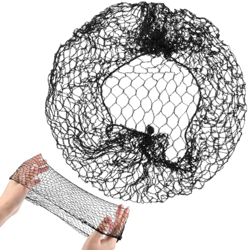Thinp 12 Pcs Hair Nets for Wig, Invisible Mesh Wig Net Thicker Wigs Cap for Long Hair Elastic Edge Wigs Nets Reusable Hairs Net for Women Hairs Bun Sleeping Food Service (Black)