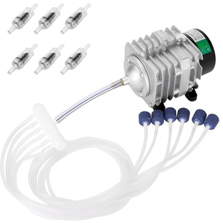 HAILEA ACO208 Bomba de Aire Comercial Alto Rendimiento 25W con Aceite Accesorios para Acuario pecera Fuente Agua Estanque e hidroponía