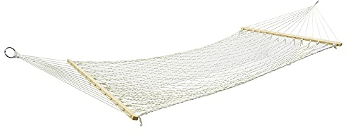 Amaca da Giardino in Cotone 200x170 cm con Barre di Diffusione in Legno da 150 cm Sollevamento carico di 150 kg (200x170)
