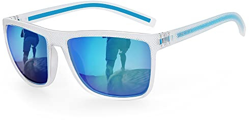 ZENOTTIC Polarised Sunglasses for Men Lightweight Square TR90 Frame UV400 | Only 20g Ultralight TR90 Frame UV400 Polarised Lenses Durable Flexible ideal for Driving & Outdoor.