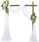Querbehang Freihanddeko Weiß Hochzeit Vorhang Deko, 70x550cm Tüll Hochzeitsbogen Vorhang Tischläufer Aus Transparent Chiffon, Weiss Gardinen Dekoschals Vorhang Für Hochzeit Party Fenster Deko, 2 Stück