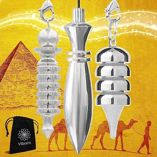 Pack 3 Pendule Divinatoire ÉGYPTIENS de Radiesthésie (Thot, ISIS, Osiris) | Pendule de Radiesthésie Émetteurs Récepteurs (Géobiologie, Soin, Reiki, Divination, Radionique...)…