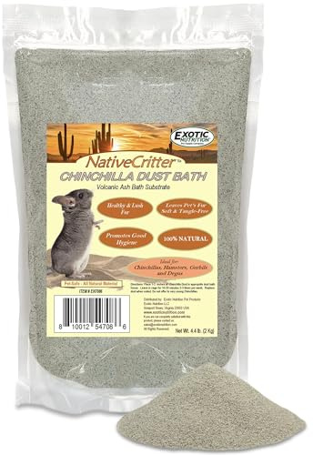 Exotic Nutrition Chinchilla Dust - Natural & Unique Dust Bath for Chinchillas, Gerbils, Hamsters, and Degus