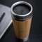 Bamboo Stainless Steel Cup | DesignKitchn. Insulated Travel Mug Coffee | Wooden Tumbler Flask | 450ml - 15oz | UK Brand