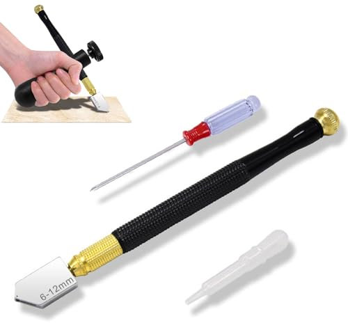 Cortador de Vidrio,Herramienta de Corte de Vidrio,Herramienta de Corte de Cristal,Cortador de Vídrio Profesional,Cabezal de Corte de 6 mm-12 mm,para Mosaico de Vidrio Grueso y Azulejos