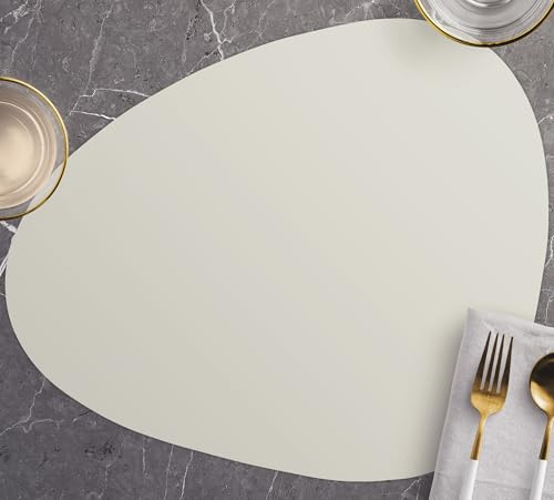 VINILIKO Design | Set de 4 Individuales de Mesa de Vinilo Elena diámetro 40 cm - Pack de 4, Salvamantel, Impermeable, Lavable, Antimanchas, Antideslizante