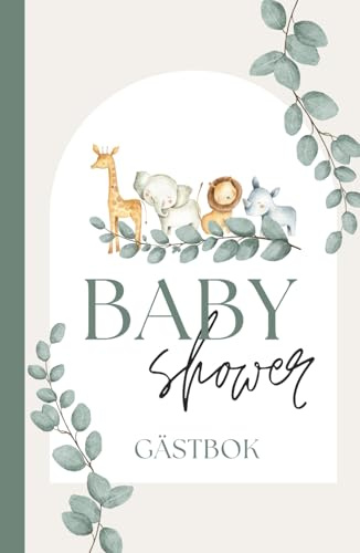 Premium Baby Shower Gästbok: för 50 gäster | Babyförutsägelser | Utrymme för meddelanden, råd, önskemål | Swedish | Svenska | Boho | Chic