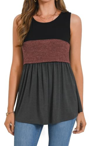 DDLUYY Women's Nursing Tank Tops Sleeveless Breastfeeding Shirt Clothes, Barn Red, L