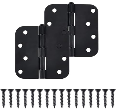 UNICRAFTALE 2 Set di cerniere per porta a chiusura automatica, colore nero opaco, cerniera a molla in metallo, cerniere interne con 16 perni, tensione regolabile per garage, porta anteriore sinistra e