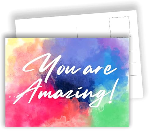 You are Amazing! – Color Smears Postcards | Set of 10 flat cards (A6) – Writable reverse side