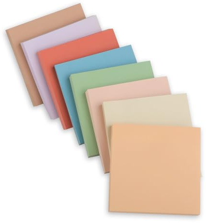 Set di 8 Blocchi di Note Adesive MORANDI - 100 Fogli per Blocchetto, 76x76mm, Sticky Notes per Ufficio, Scuola, Biblioteca e Casa, Perfetti per Note e Promemoria