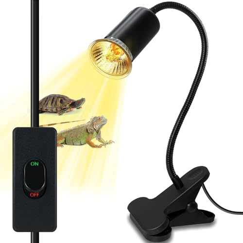 LQUNFYL Reptile Heat Lamp Tortoise Heat Light Basking Lamp UVA UVB Tortoise Heat Lamp with Ceramic Bulb Holder Heat Spotlight 2.4M Cable White Aquarium Turtle Tank Accessories Kit for Lizard(No Bulb)