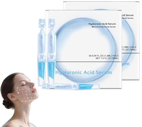 30 st sterila hyaluronsyraserumampuller 1,2 ml, 3 % 4D HA-serumrör för ansikte, fuktgivande fuktkräm för torr och känslig hud, anti-age-serum med kollagen (2 boxar)
