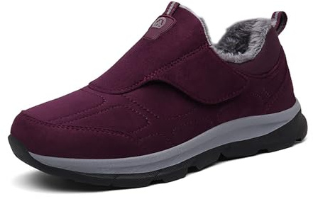 Generisch Scarpe da uomo per il tempo libero, invernali, da infilare, comode, extra large, per il tempo libero, con suola morbida e chiusura in, Colore: rosso, 35 EU