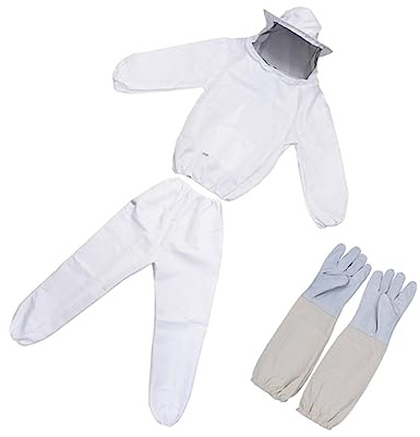 Gitohoni Combinaison D'apiculteur, Combinaison de Protection, Gants, Veste, en Polyester Respirant avec Capuche pour Hommes et Femmes, Travail de Protectio, XL