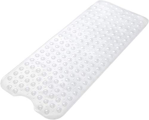 Wimaha Tapis de Baignoire Antidérapant,Résistant à la moisissure,Très Long,Antibactérien,BPA Free,sans phtalate de Latex,Lavable en Machine,Idéal pour Les Enfants,39x16IN,Transparent