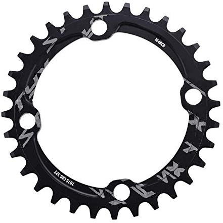 Alomejor 32/34/36/38T Plateau de Pédalier BCD 104 Anneau de Chaîne de Manivelle Vélo VTT Pièces de Réparation en Acier pour Le Cyclisme en Plein air(34T-Noir)