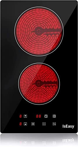 Vetroceramica Piano Cottura Elettrico - Incasso - Nero (2 fuochi - 3000W)