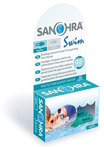 SANOHRA Swim Ear Plugs for Adults – Waterproof Ear Protection to Keep Water Out – Reusable BPA-Free Earplugs for Pool, Ocean & Showering
