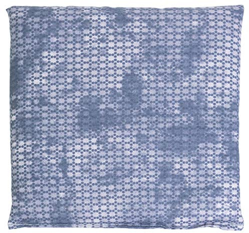 Cojín de semillas de colza, 19 x 19 cm, aspecto usado, color gris y azul